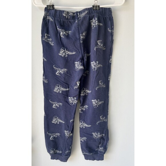 Carter's Kid Boys Navy Blue Sweat Pants Size 10/12 Drawstring Pockets Dinosuars - Picture 2 of 5